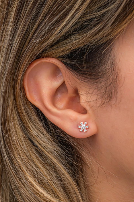 Heliophilia Silver Pendientes de Plata de Ley 925 con Baño de Oro Rosa y Circón